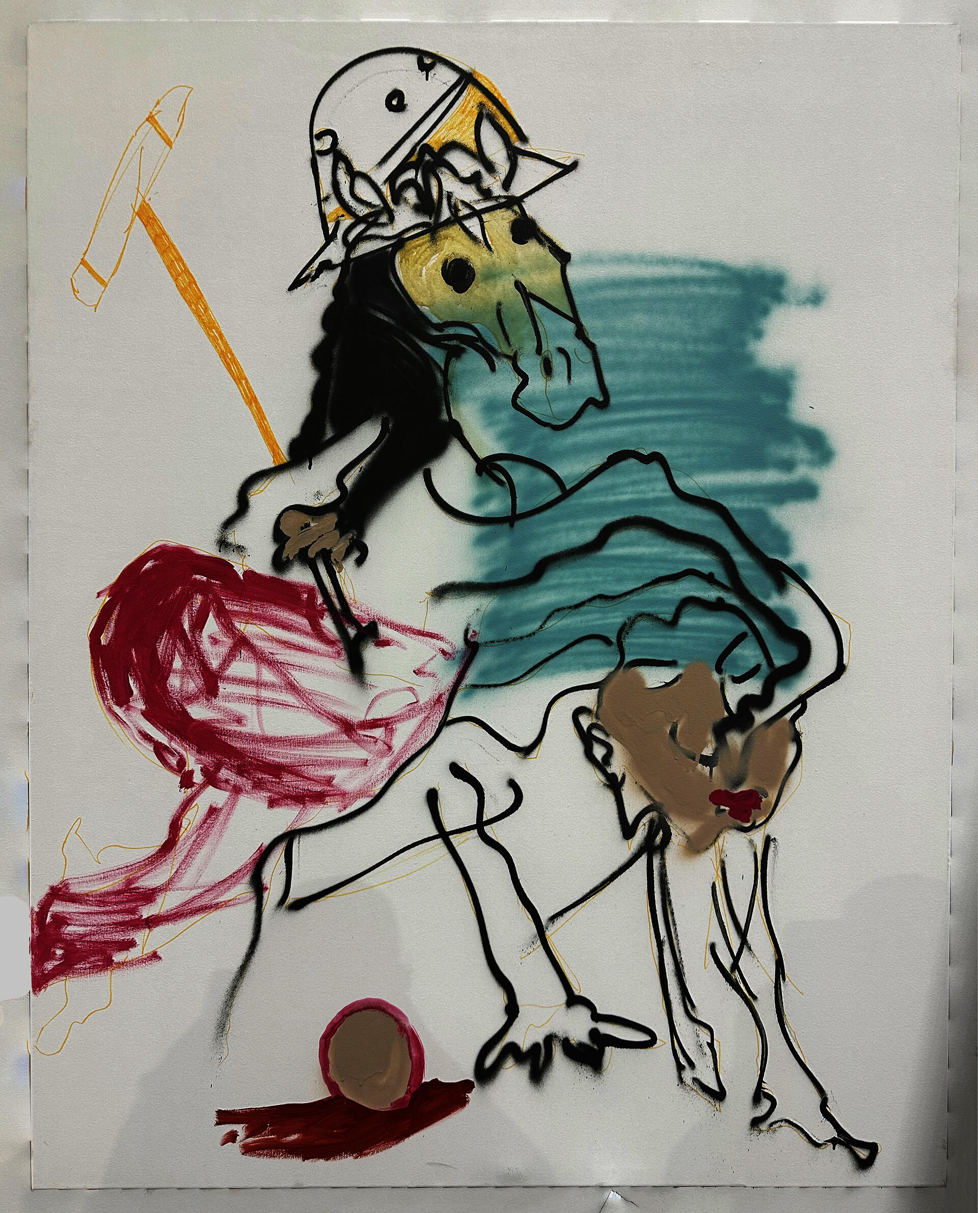 I had dream where I am practicing polo - hitting the polo ball but the horse was swinging and taking the hits. The horse breaks the mallet. I get frantic cause we just got new equipment.