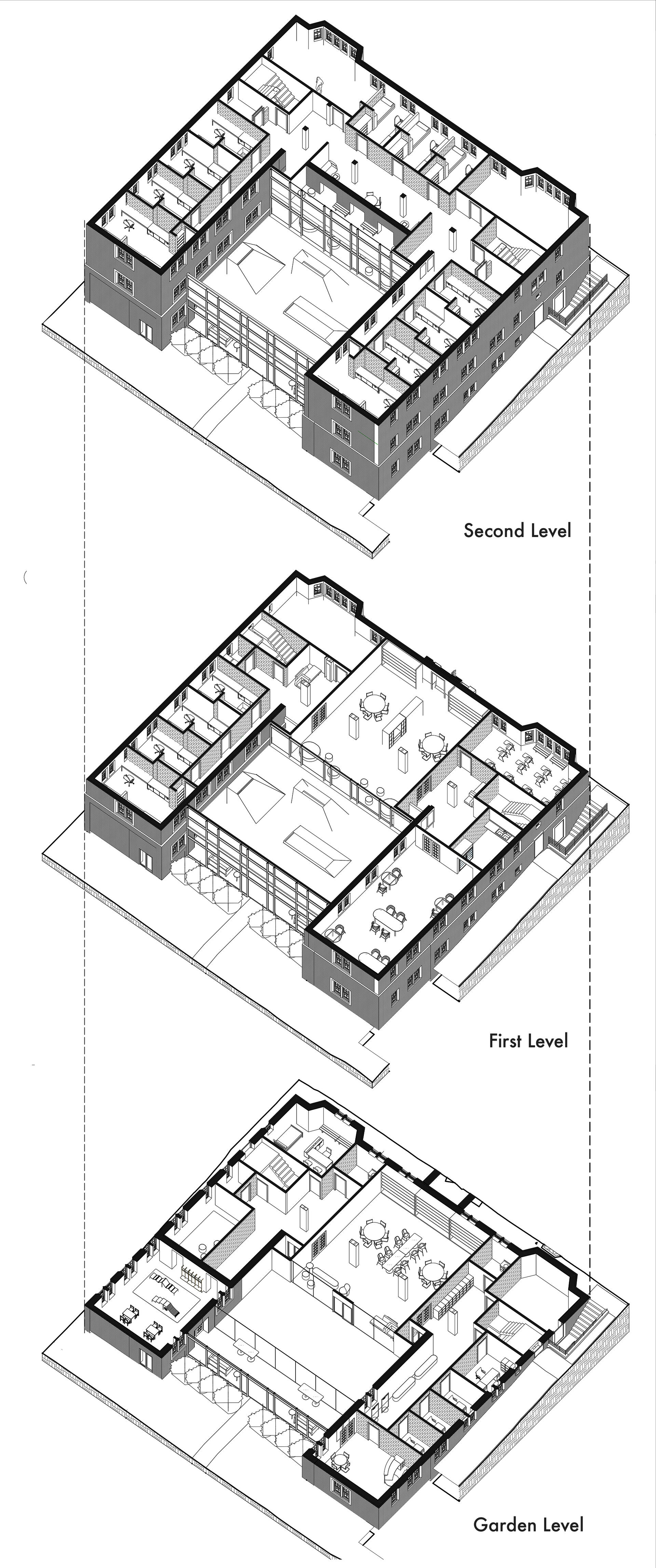 The careful addition of architectural thresholds regulate the interaction between Public, Semi Public and Private areas, ensuring control and security. Towards the interior, large communal spaces are planned with micro rooms. These shared spaces inculcate a sense of community whilst keeping minimal but sufficient comfort for residents in their private rooms. As homelessness can make one feel lonely and insecure, the balance of these two zones ensures comfort and support. Thus, creating a platform for growth