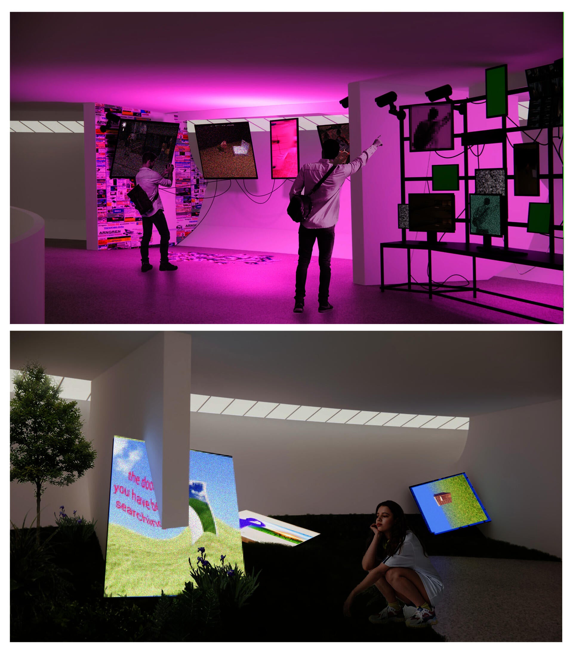 Rendering of landscape and installations