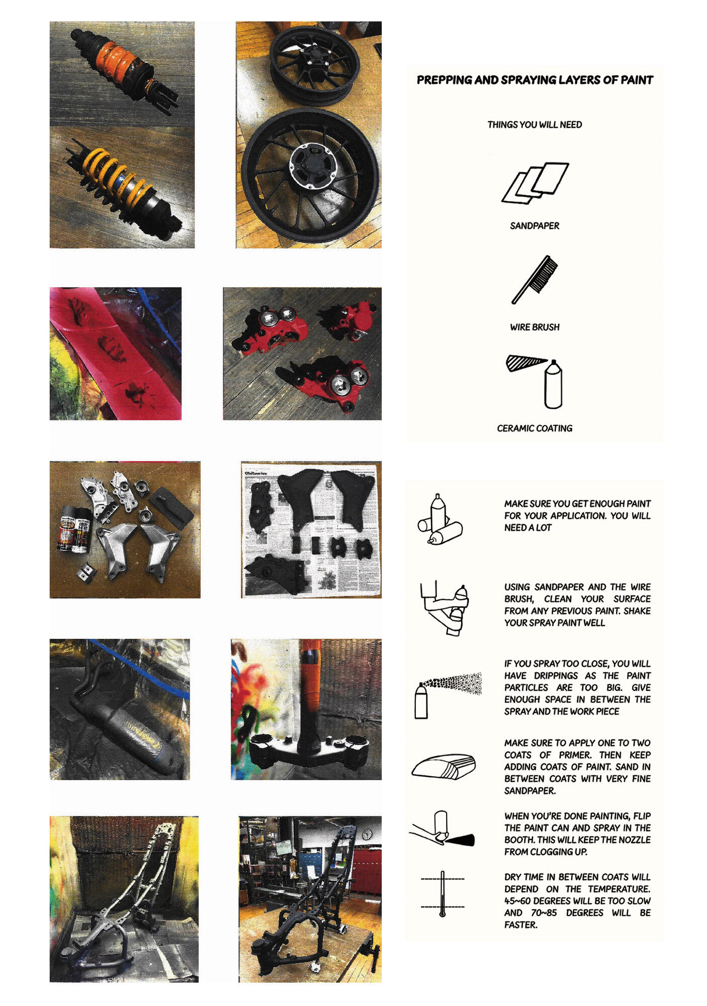 Painting motorcycle parts