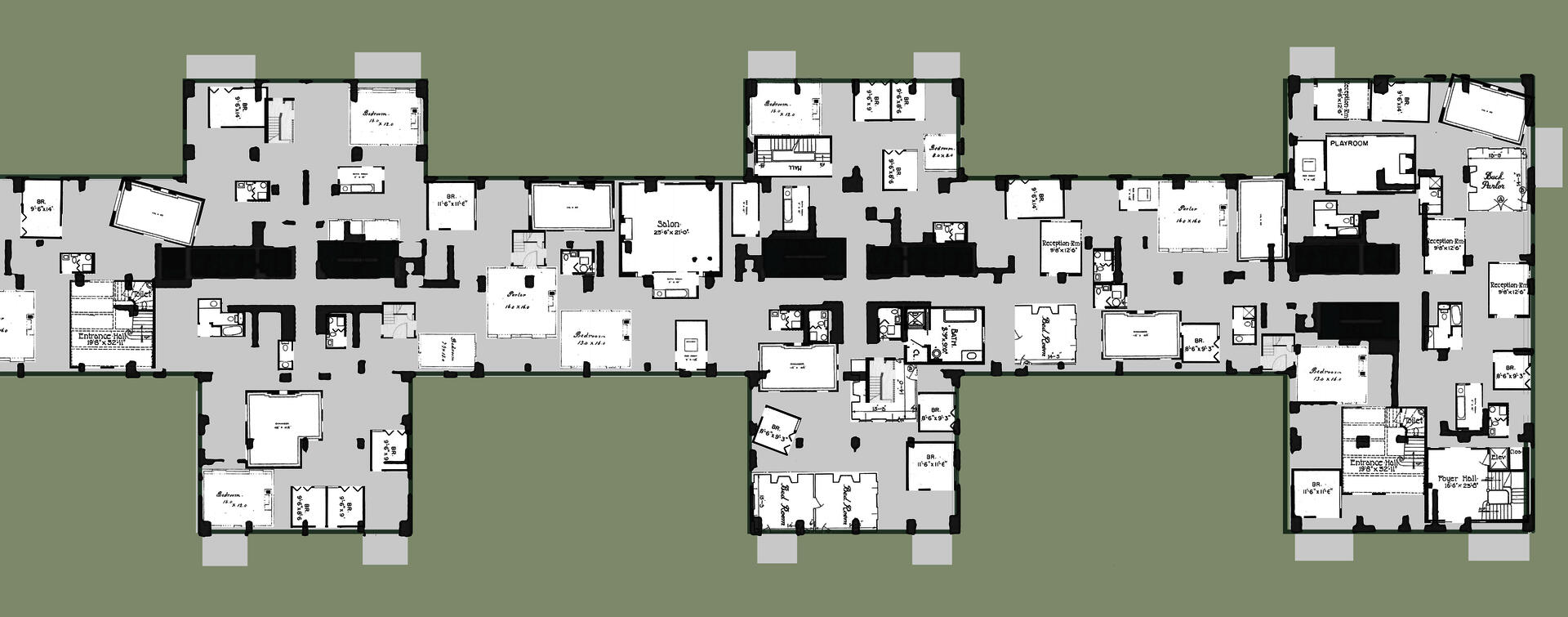 apply classical town house plan to existing floor plan