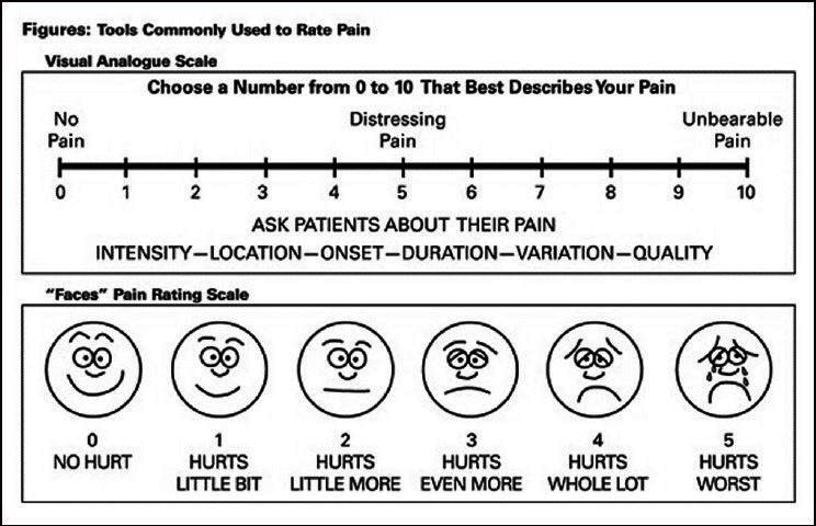 In the clinical and research settings, the traditional pain estimation methods such as the Visual Analog Scale or Numeric Rating Scale, where the patient rates their pain on a scale from 0 to 10 is subjective