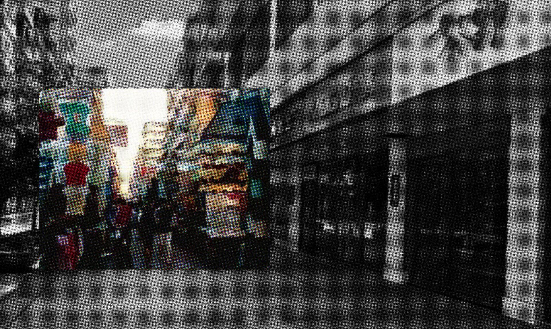a collage of old and new pedestrian streets