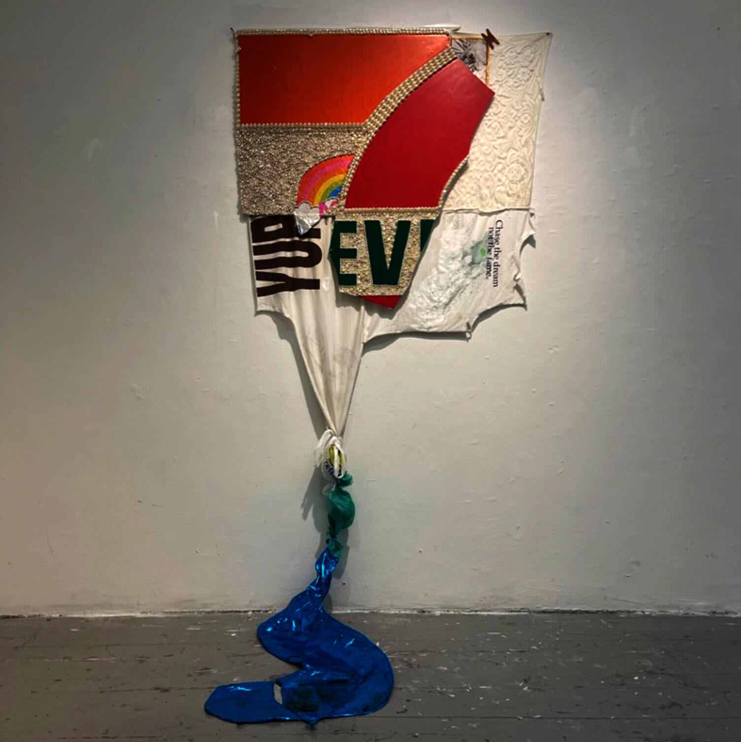 mixed-media on a broken plastic sign