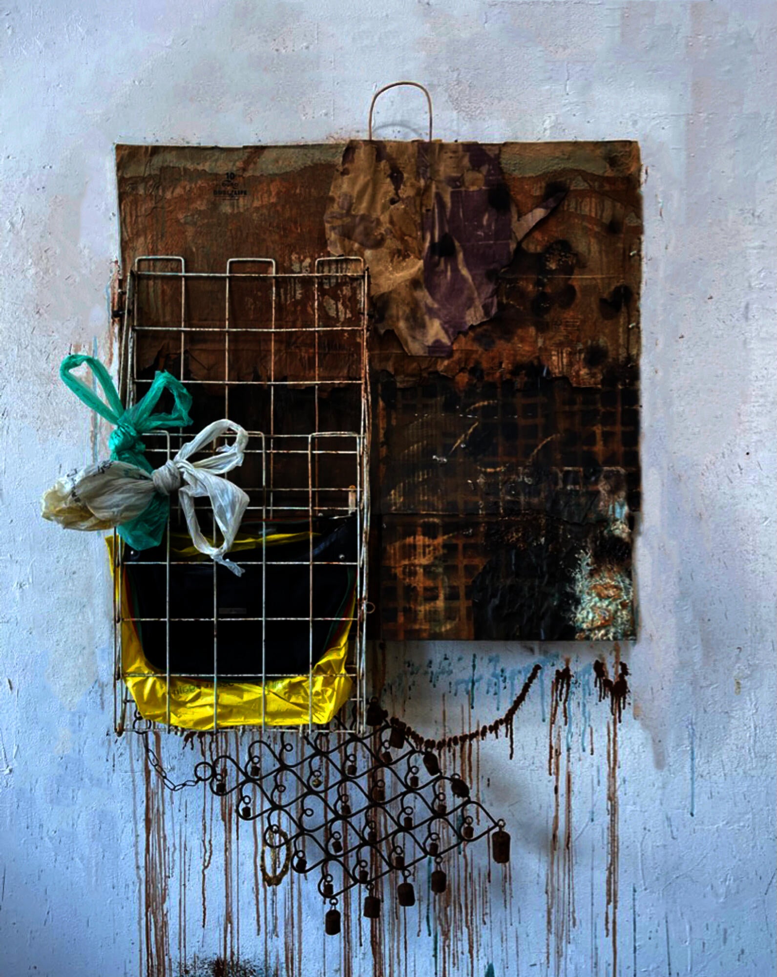 mixed-media on cardboard
