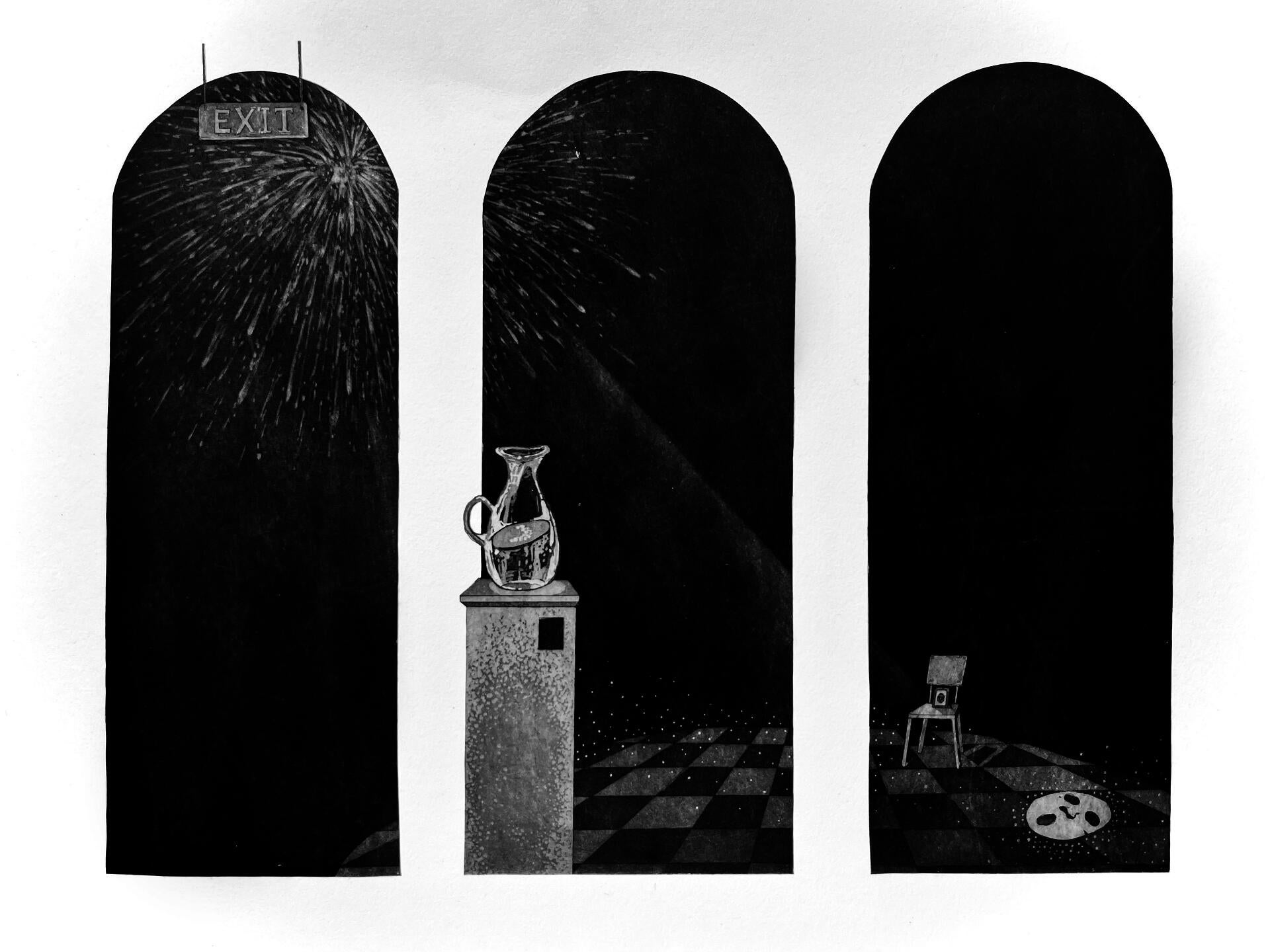Three arches (firework at midnight)