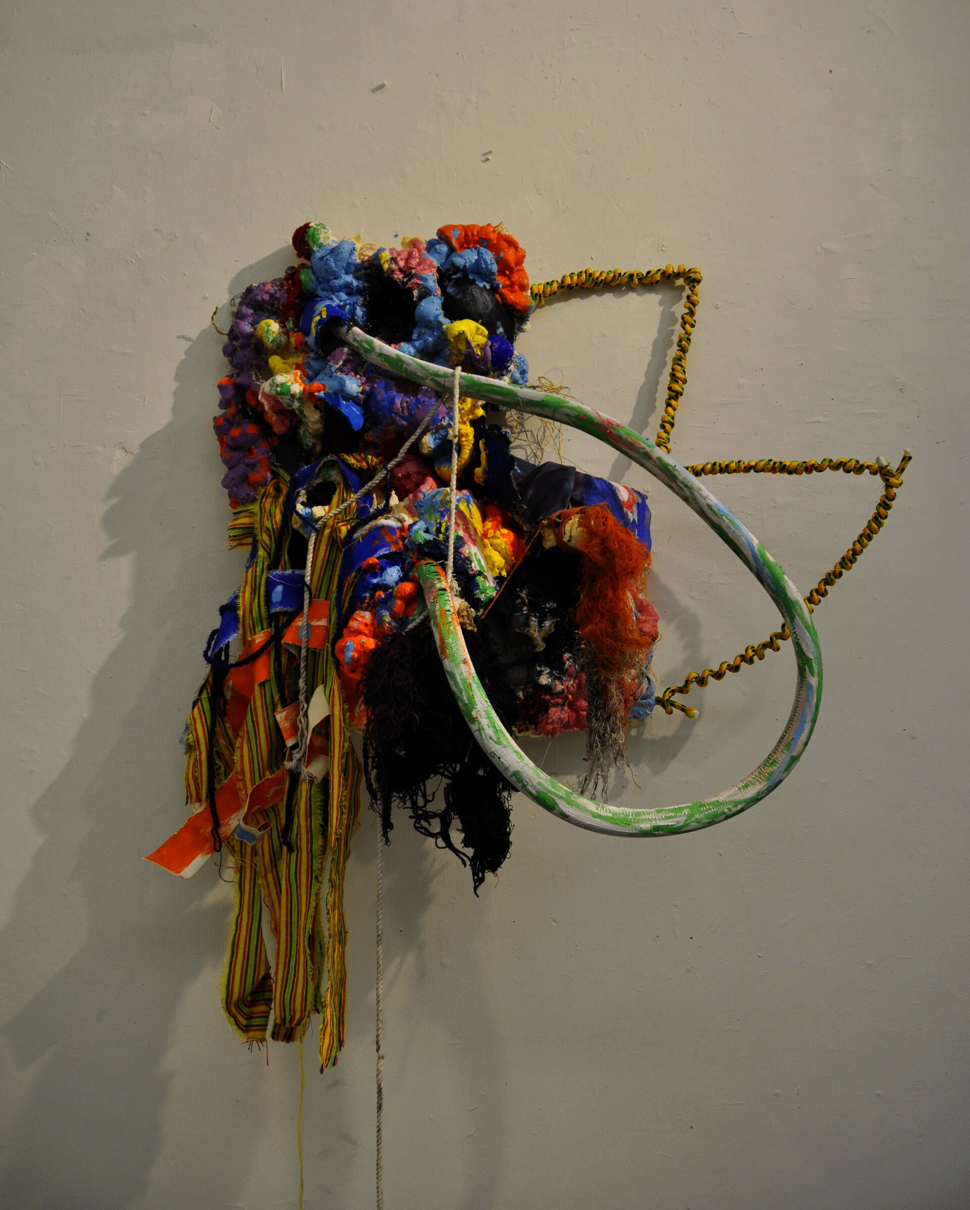Colorful, bulbous shape sculpture