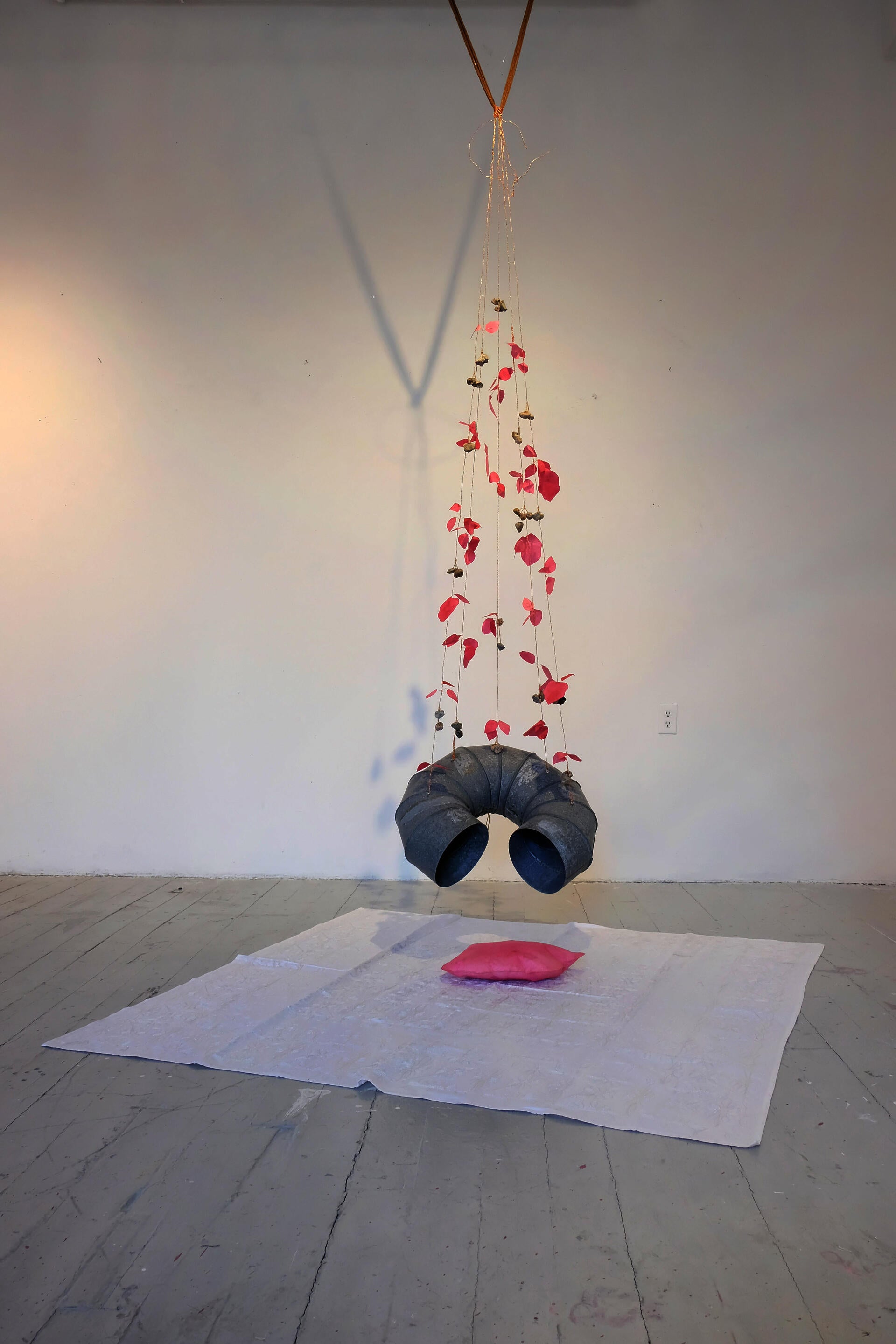 2023. Steel pipe, copper wire, interfacing fabric, Aghabani fabric.