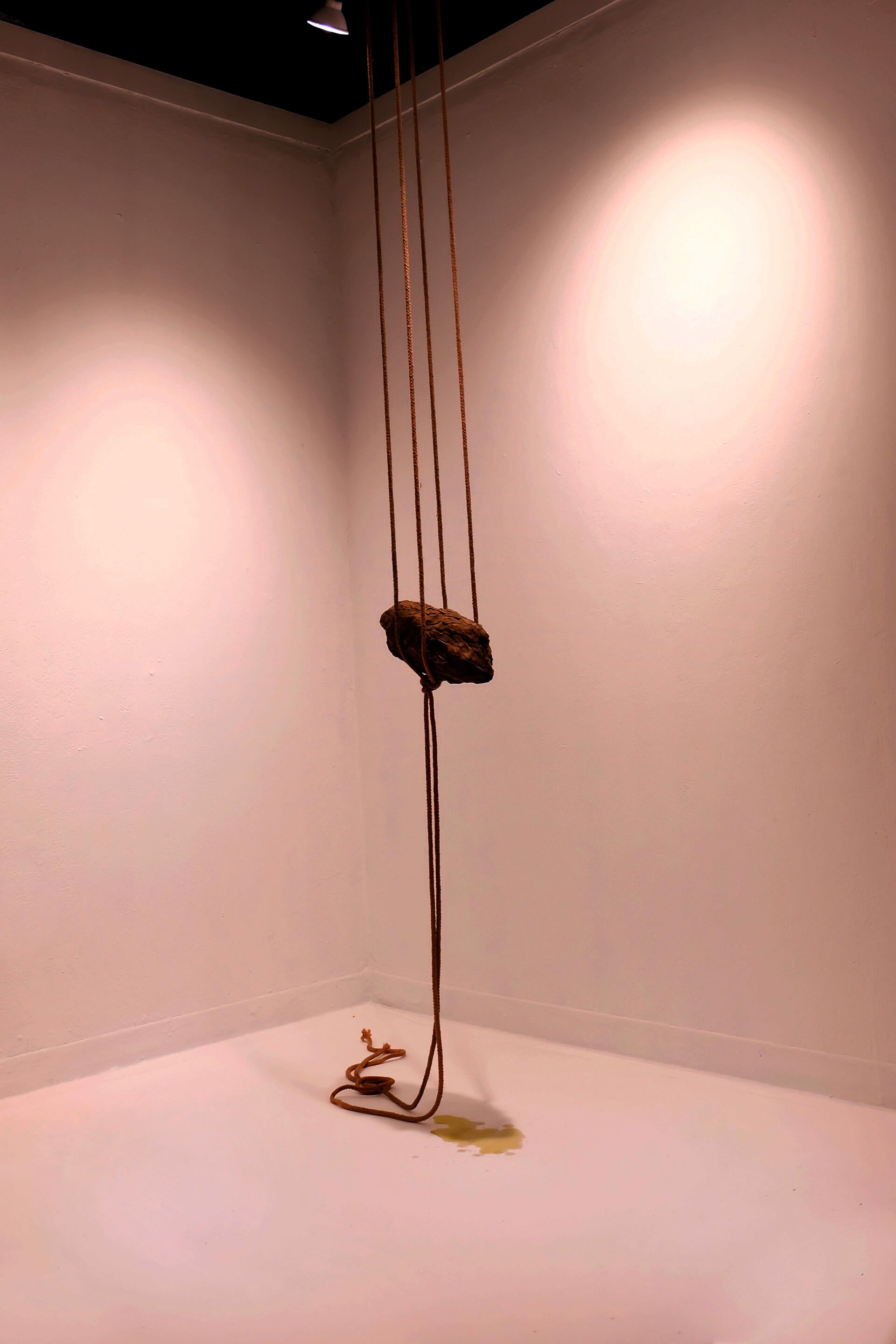 2023. Clay, suede, rope, olive oil.