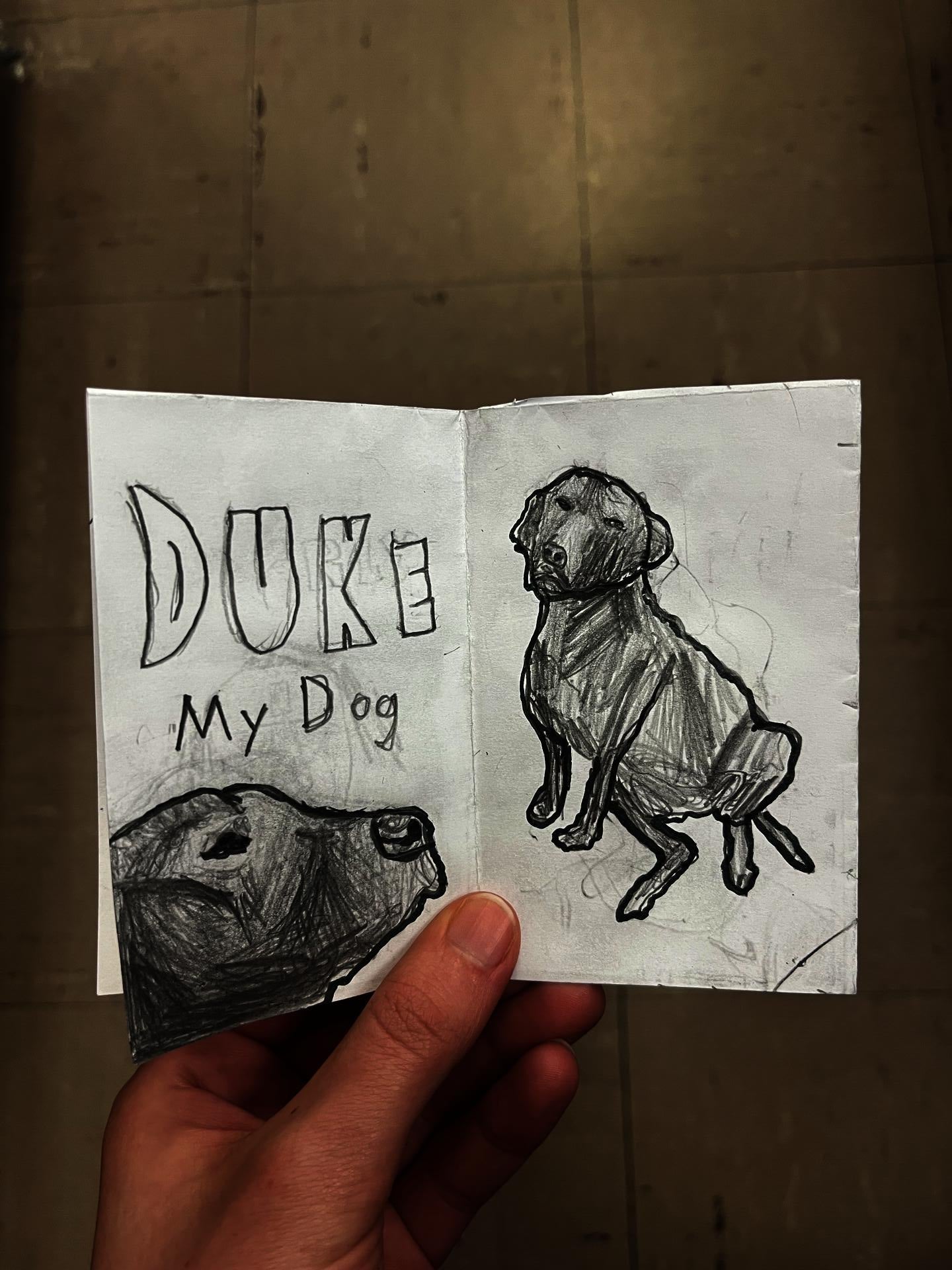 Pilgrim High School student creates an All About Me Zine with illustrations of their dog.