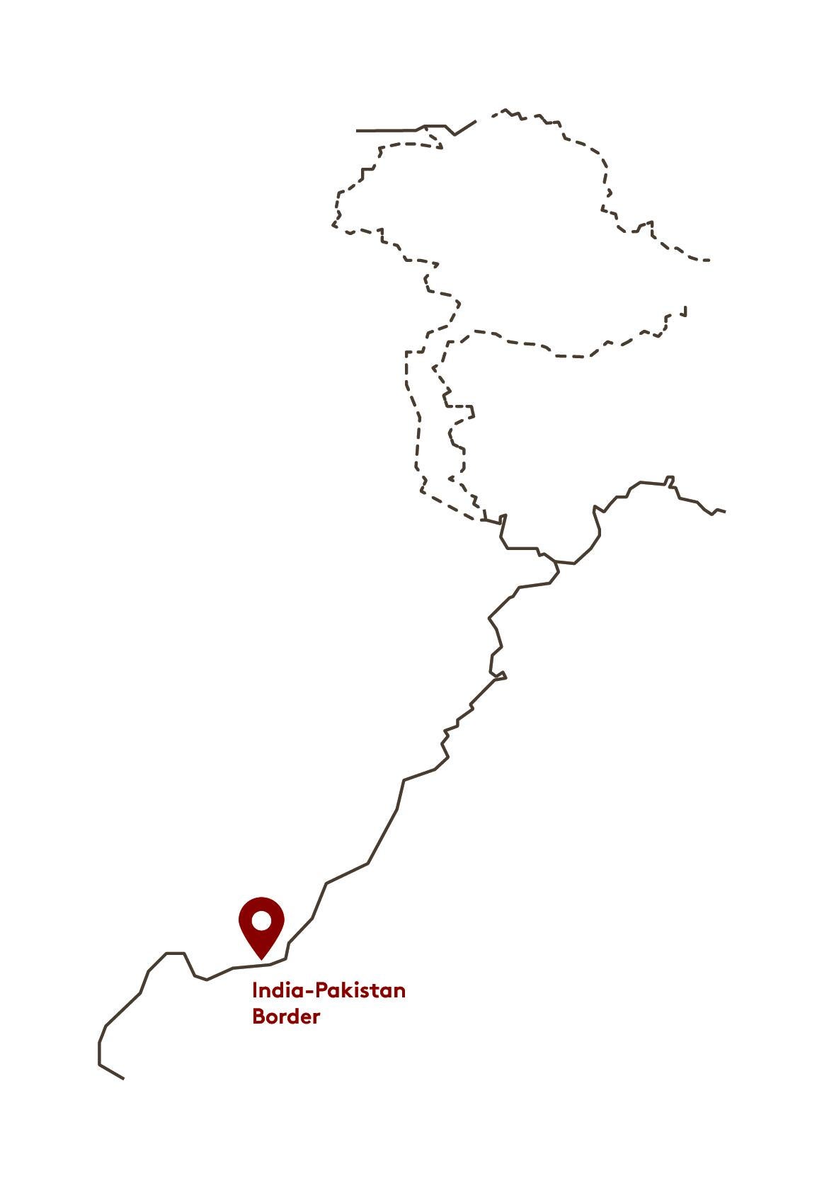 Present day India Pakistan Border