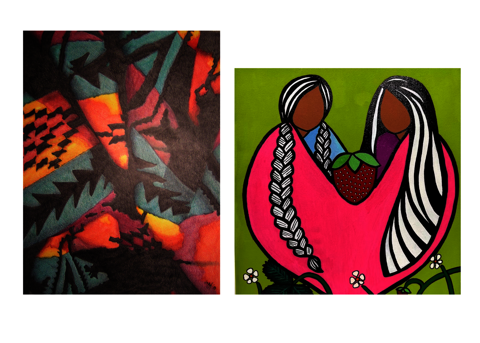Indigenous artwork by Angel Beth Smith and Silvermoon LaRose from the Narragansett community, Rhode Island