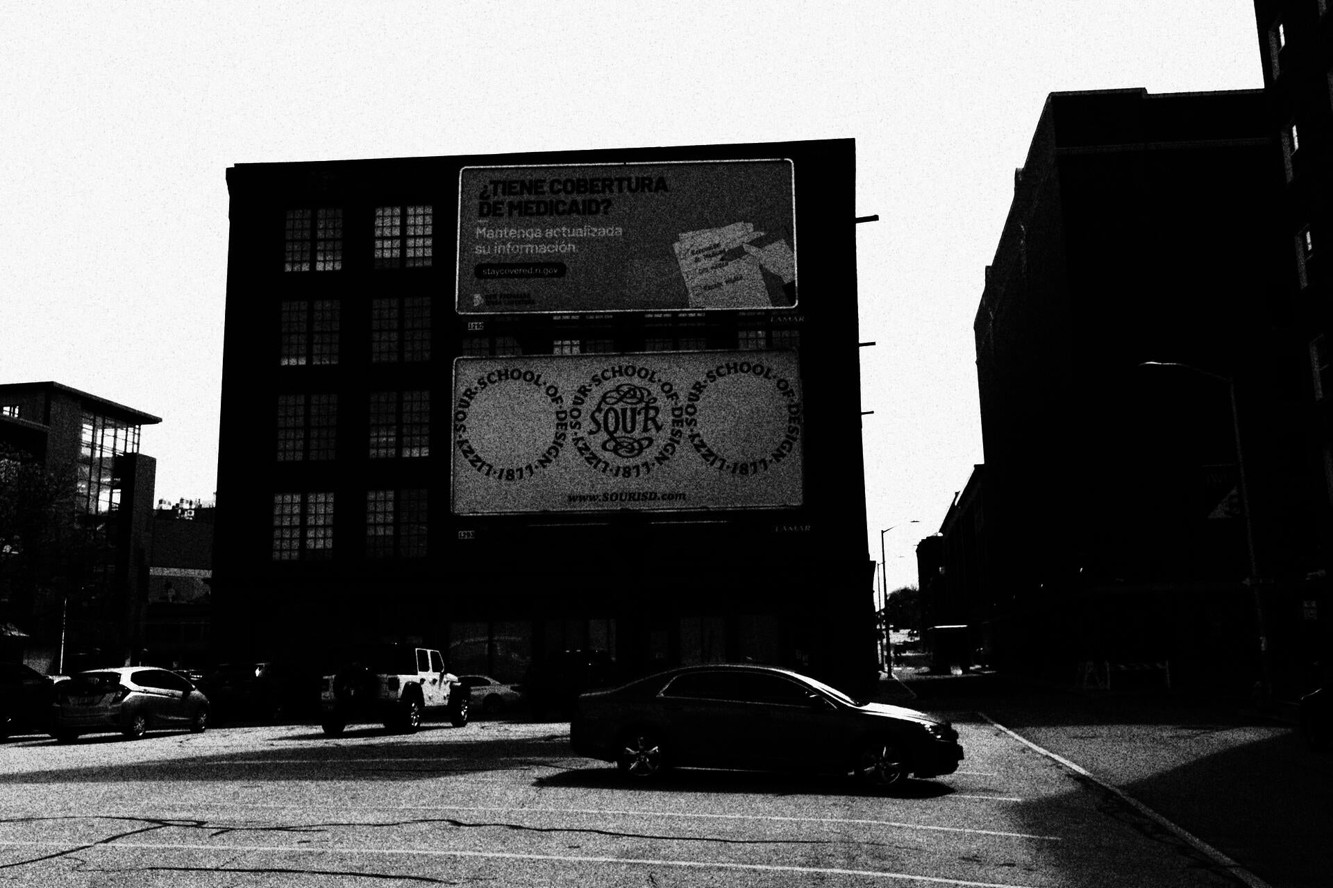 “The Lizzy Sour School of Design Billboard Project” (2024), advertisement posting will be displayed until early June. Located on the corner of Page & Pine Street in Downtown Providence. Visit the website, www.SOURISD.com to learn more!