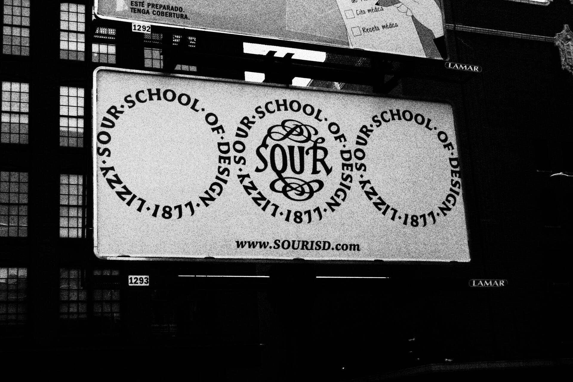 “The Lizzy Sour School of Design Billboard Project” (2024), advertisement posting will be displayed until early June. Located on the corner of Page & Pine Street in Downtown Providence. Visit the website, www.SOURISD.com to learn more!