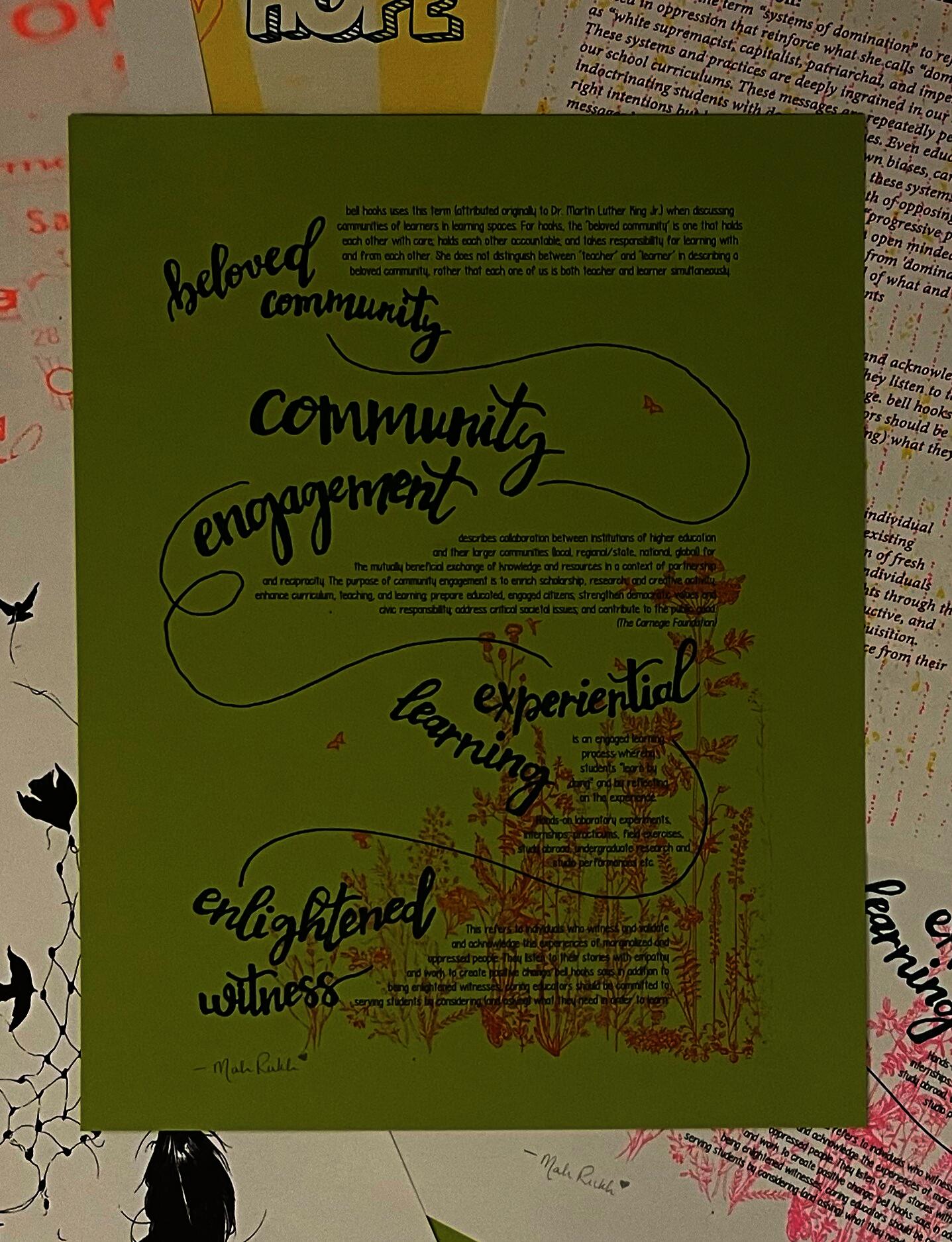 A riso-printed poster for community engaged pedagogy