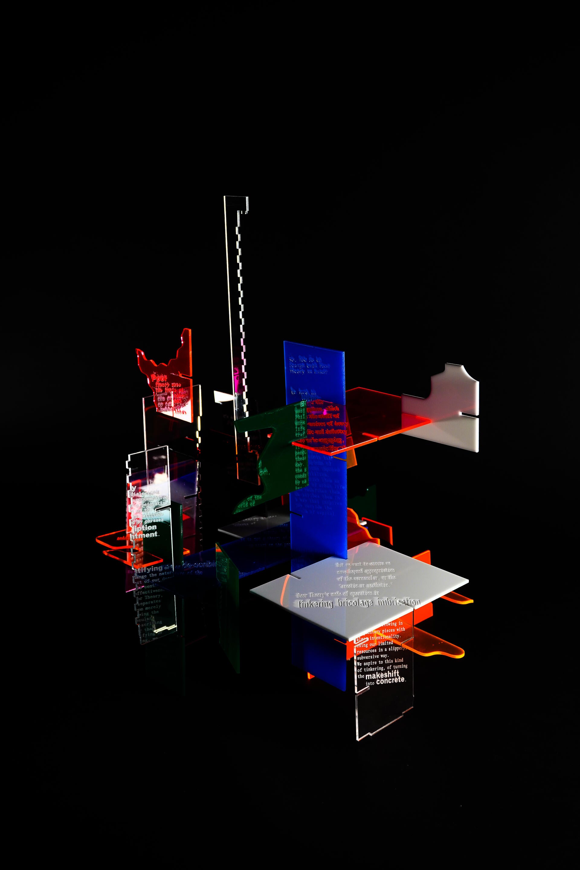 sculpture made out of acrylic scraps