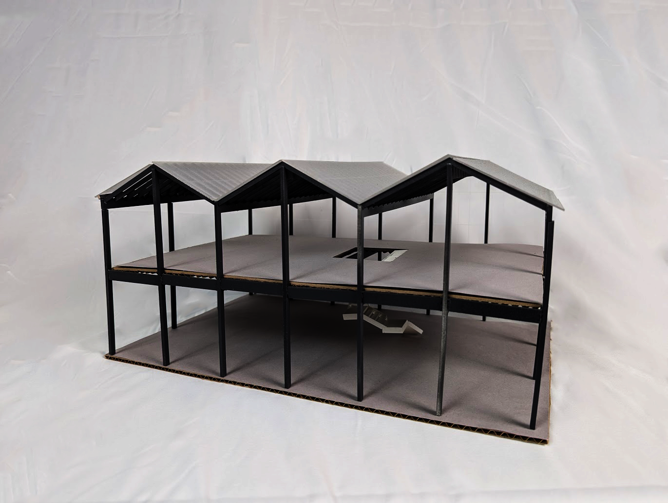 Architectural model of the structure of the greenhouse/marketplace.