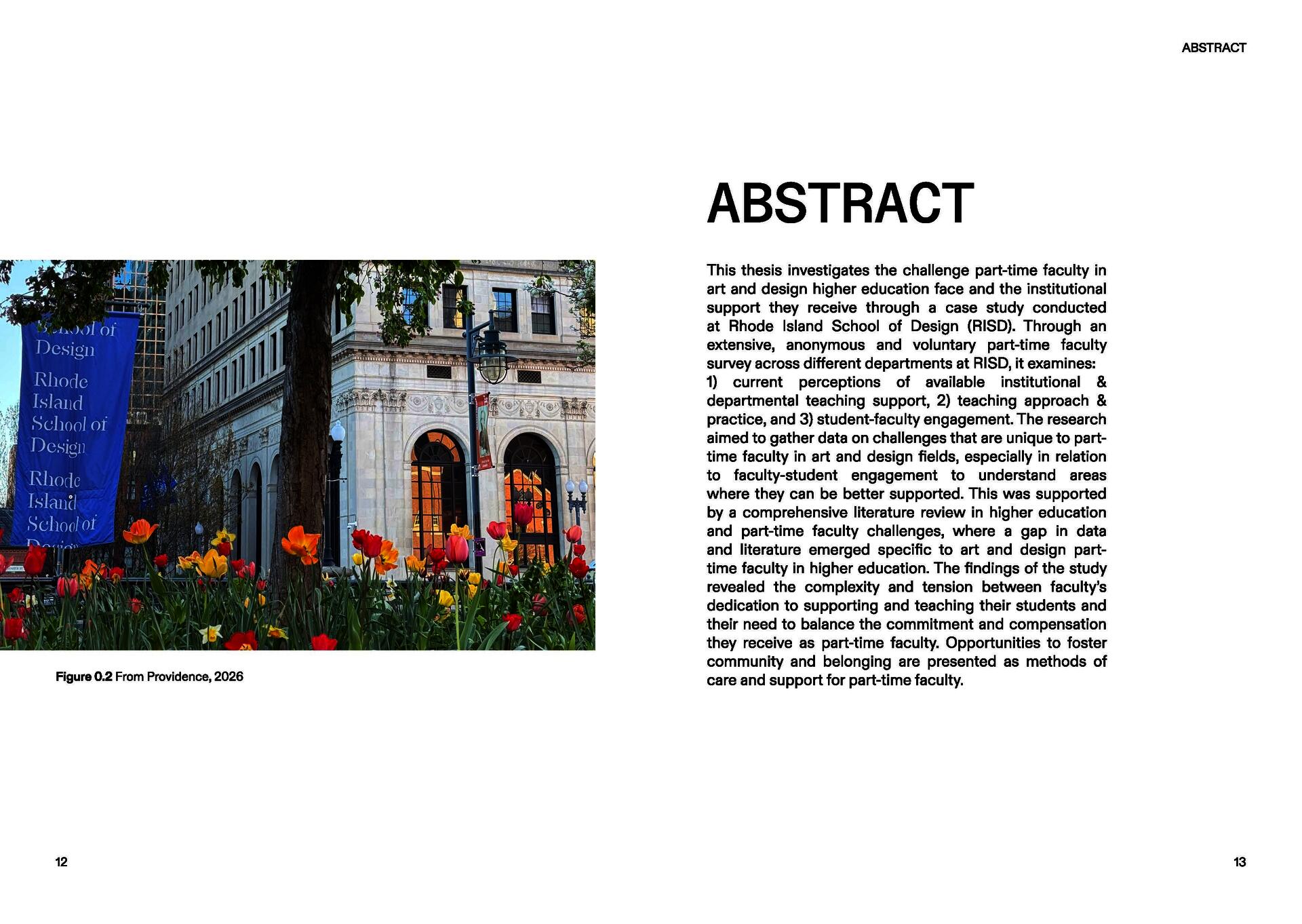 Abstract Page for Thesis with Image of Flowers Blooming at RISD