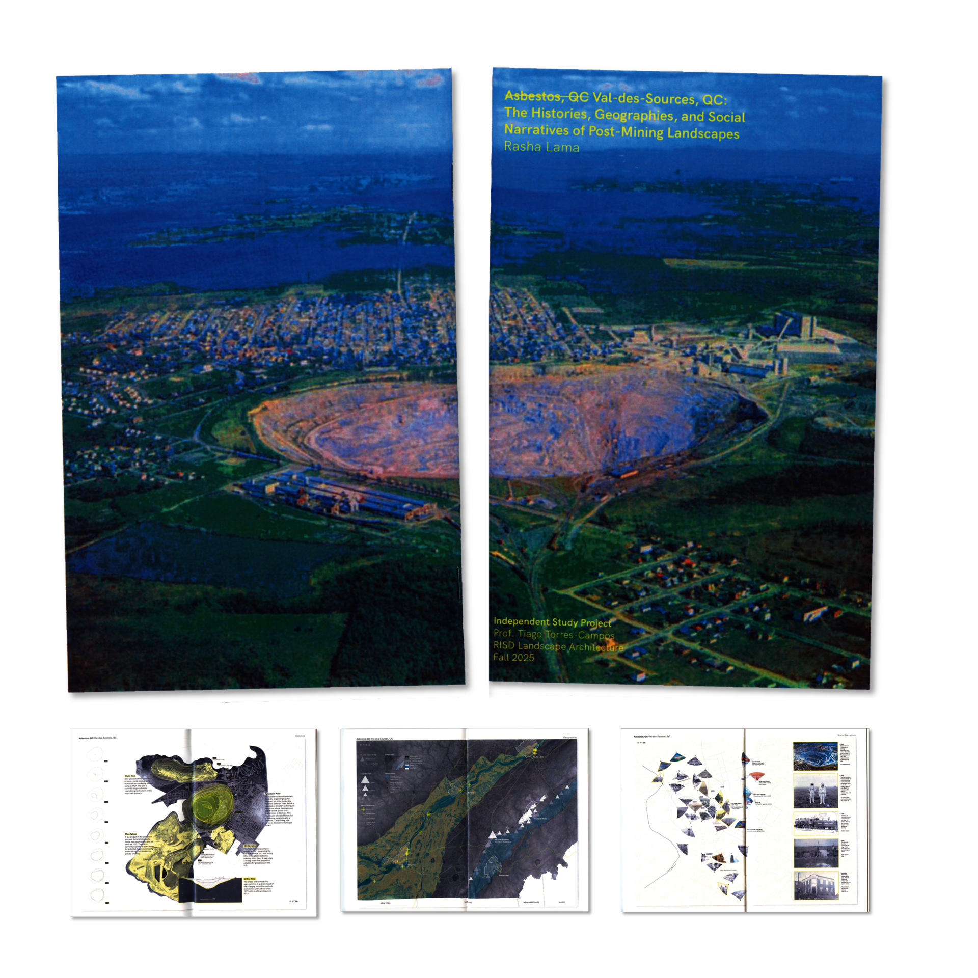 Scans of the research booklet featuring the cover and three composite drawings.