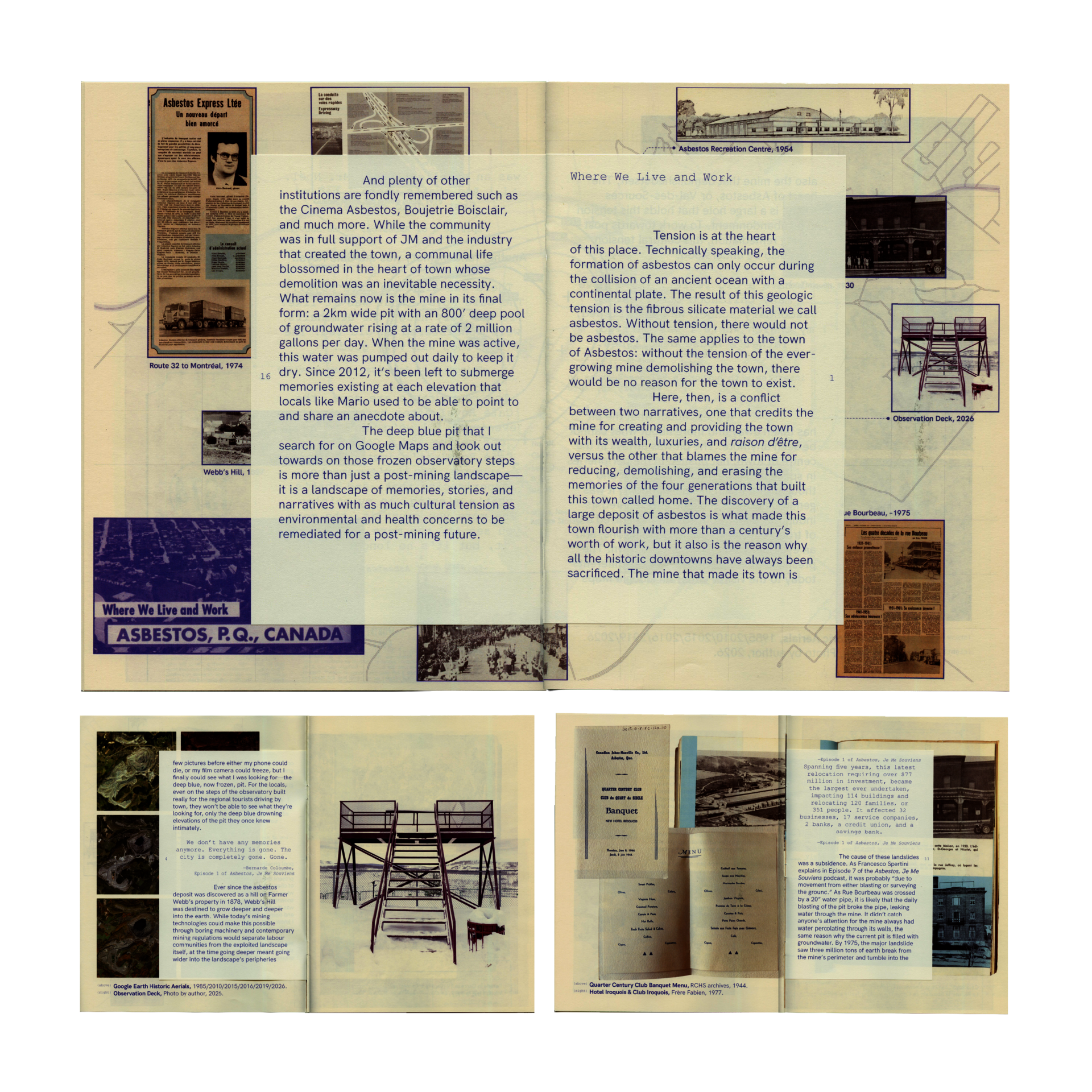Scans of the narrative atlas booklet titled, "Where We Live and Work" including narrative writing and imagery explained. 