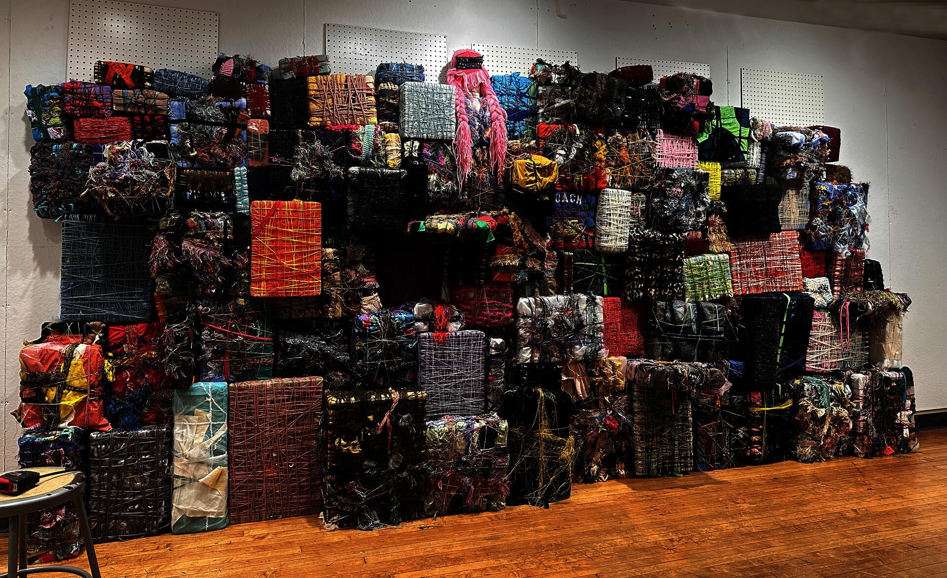 Rethinking Appalachia: an installation devoted to the ingenuity and heart of Appalachian culture; depicts 3 months of textile scrap material collected on RISD campus
