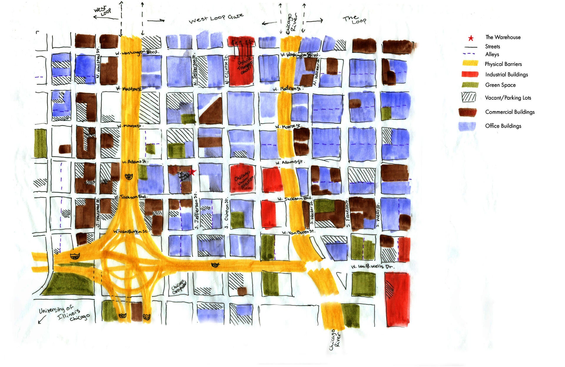scanned drawn map