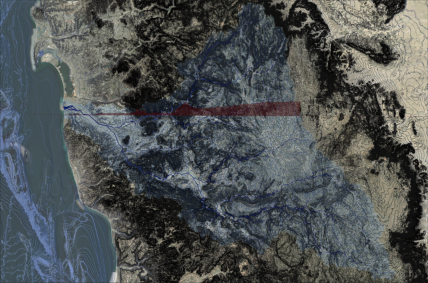 Map of the international watershed
