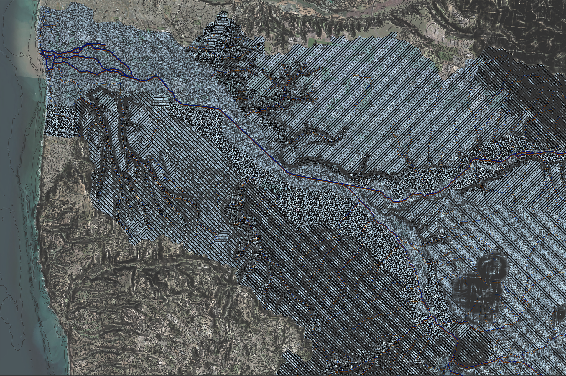 Map of the shared geomorphology between Tijuana and San Diego.