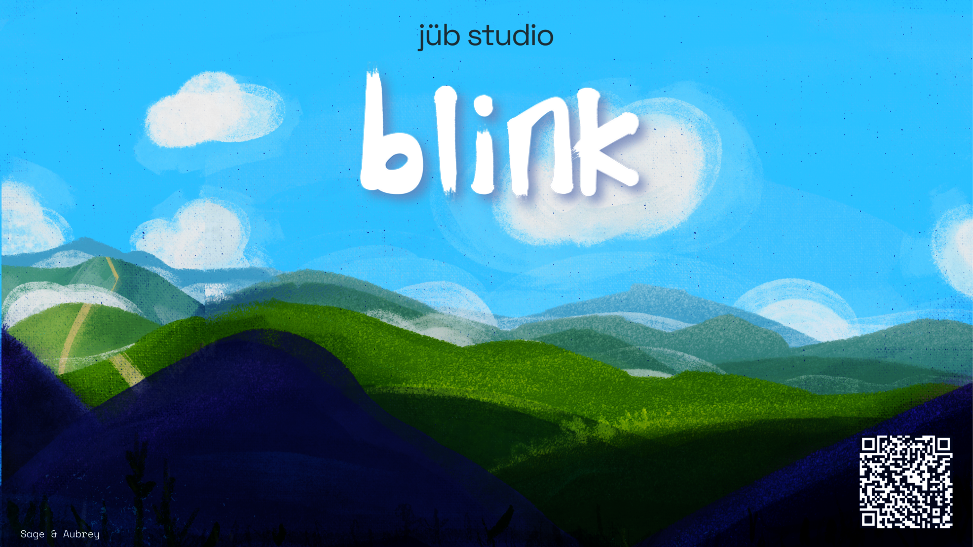 QR code linking to the Blink project website. Scan to explore the AR comfort companion app by jüb studio.