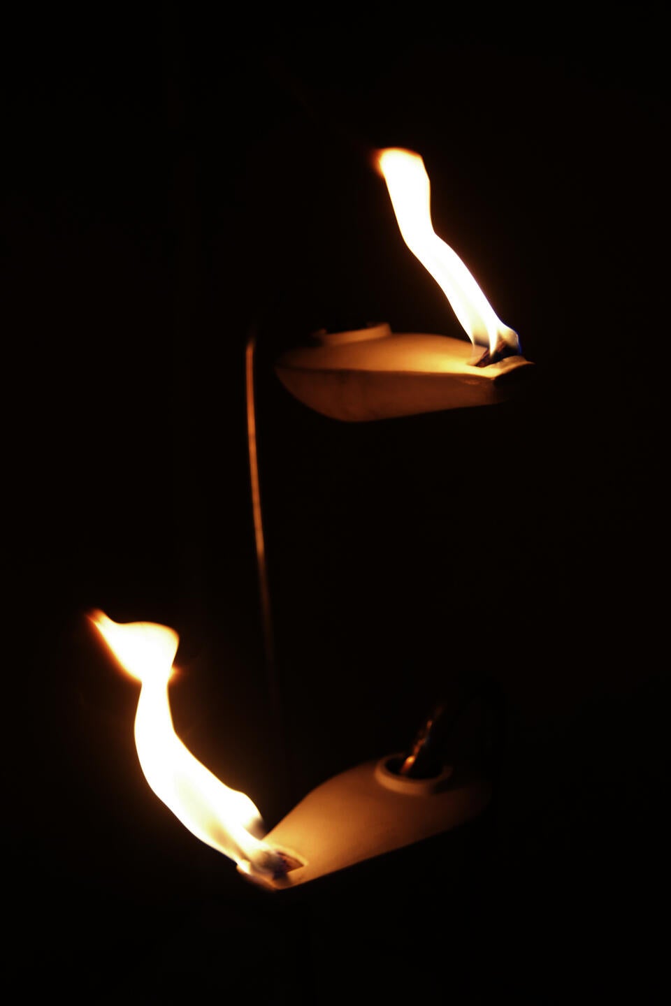 Detail of oil lamp by Jasper Johns