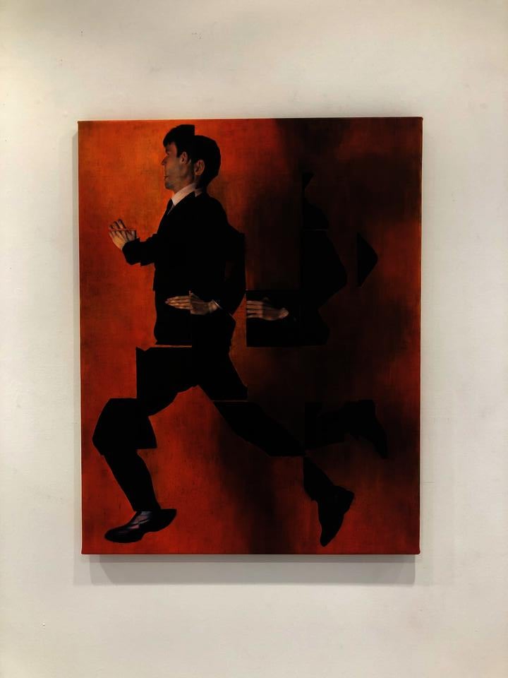 a series of paintings exploring the body, gesture, and movement