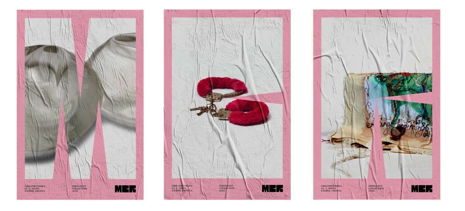 Poster designs for the rebrand of the Museum of Broken Relationships