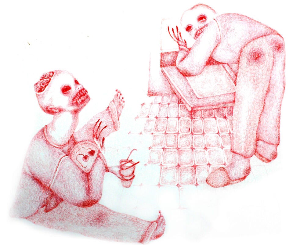 Pastel pencil on paper
