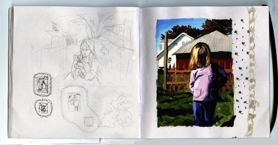 A page out of artist Cassidy Argo's sketchbook from December 2020