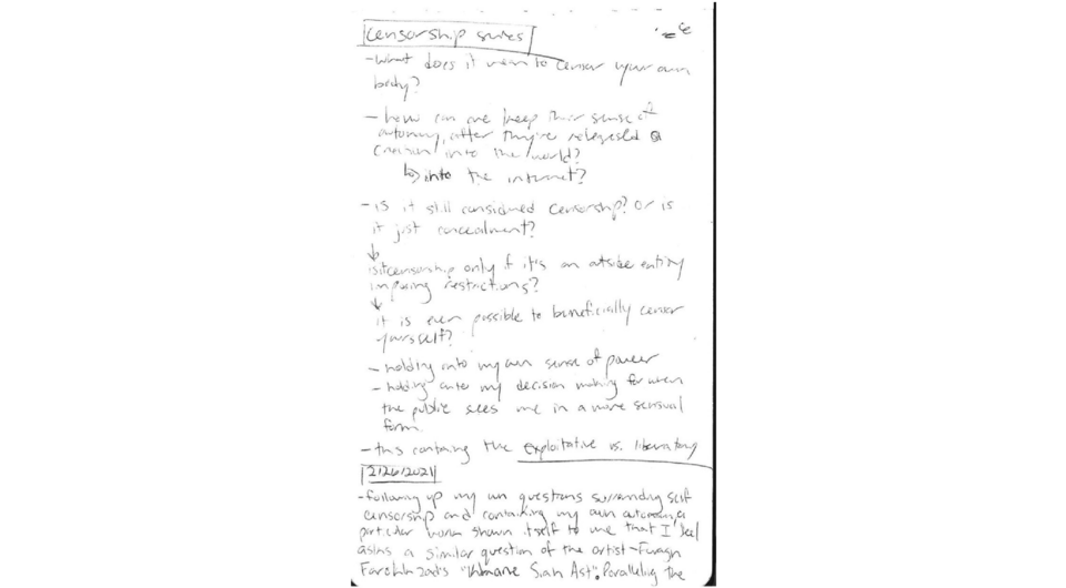 A page from artist Aryana Polat's journal/sketchbook