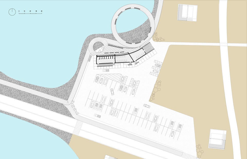 A plan of the marsh Bathhouse at the confluence of proposed coastal trail network
