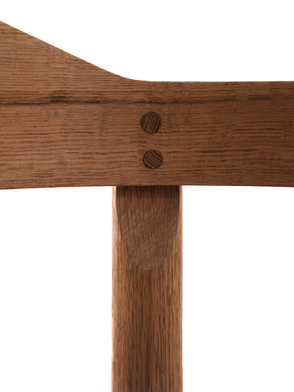 A detail photo of the backrest attachment of the Counting Calories chair.