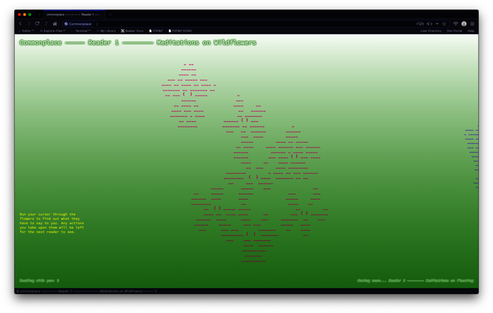 Commonplace landing screen