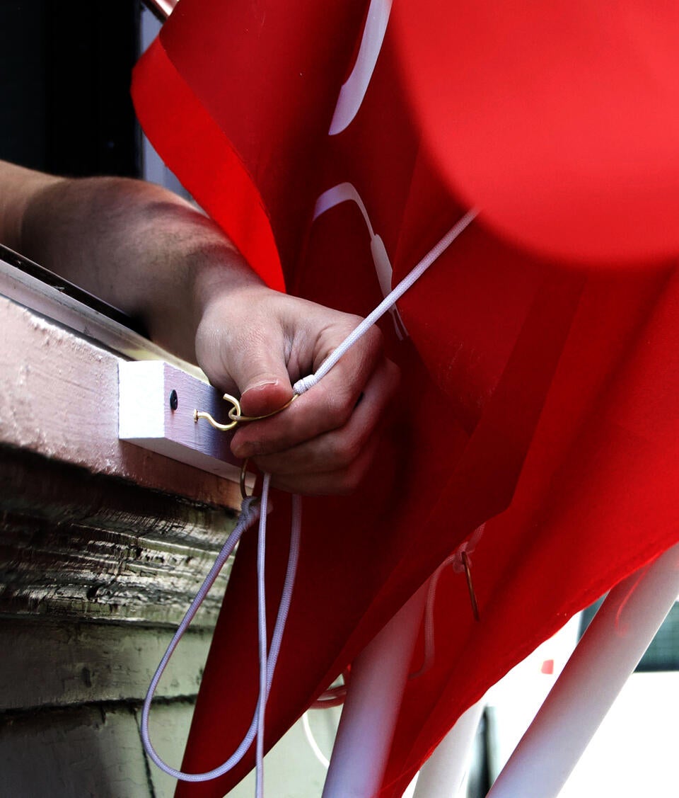 Flag with hand