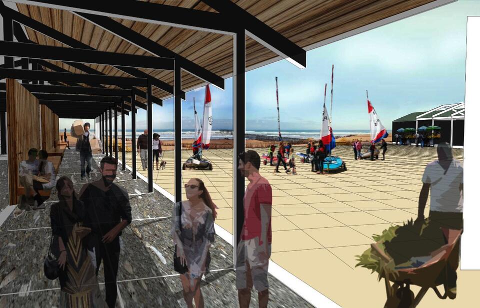 A perspective within the Casino Square Area.