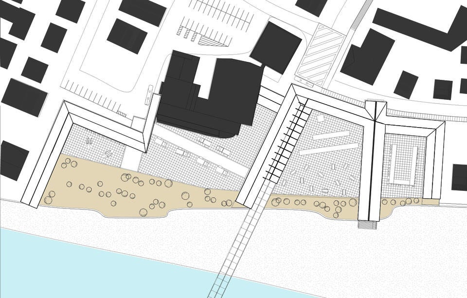A plan of the Casino Square area and its adjacency to the pier.