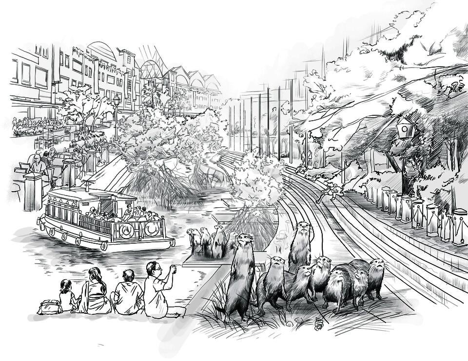 As one of the most important elements of urban ecology, urban animals are close to us. Many animals have becomemore or less accustomed to the urban living environment, such as the otters inSingapore. by learning to use human urban facilities and adjusting their diets.This project mainly analyzes the time, purpose, and area of activities of people and otters in Singapore as a basis, then discuss the different new sense of distance between people and otters.
