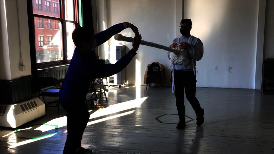 Ram Harness Games are performances choreographing and manifesting the mental, physical, and social conditions of social distancing during COVID-19. Inspired by ram harnesses. Collaboration with Hannah Lutz Winkler.