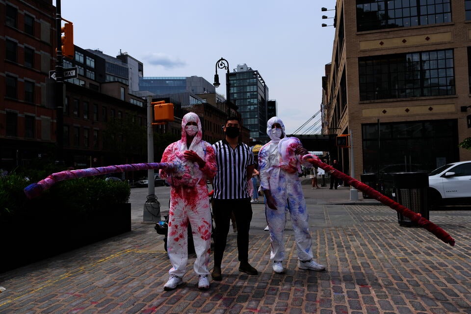 Ram Harness Games are performances choreographing and manifesting the mental, physical, and social conditions of social distancing during COVID-19. Inspired by ram harnesses. Collaboration with Hannah Lutz Winkler.