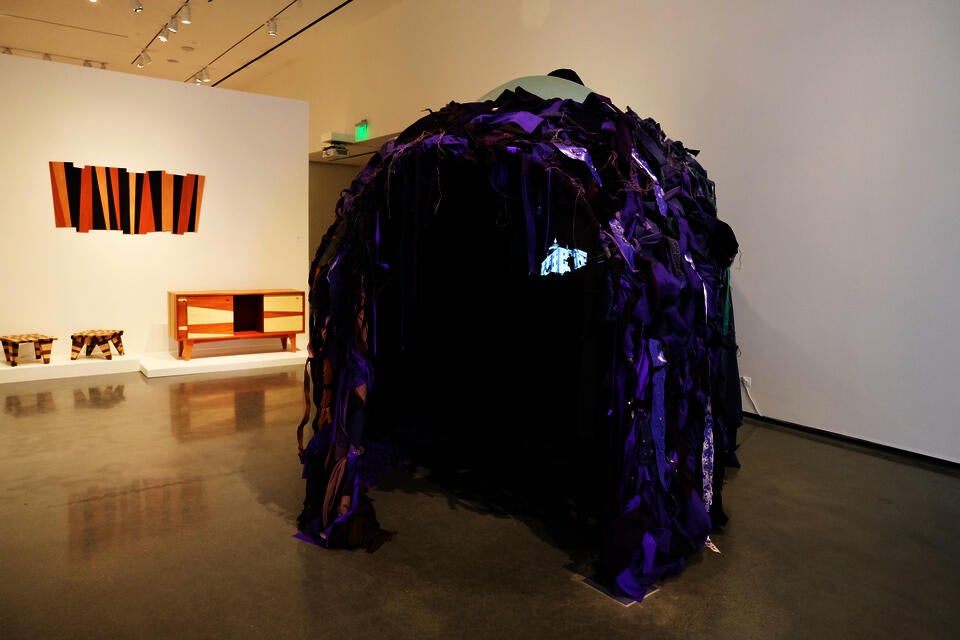 Large purple sculpture