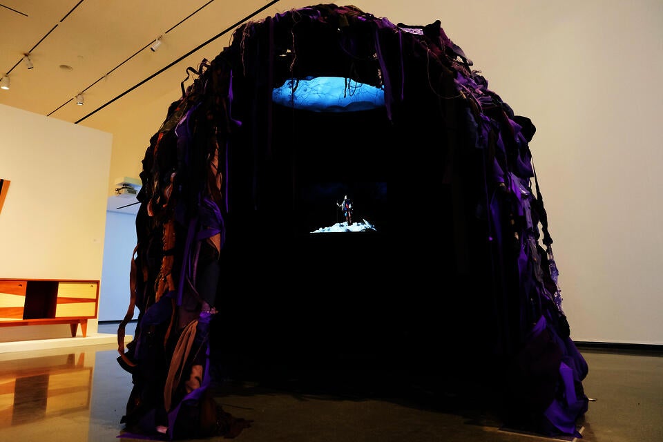Large purple sculpture