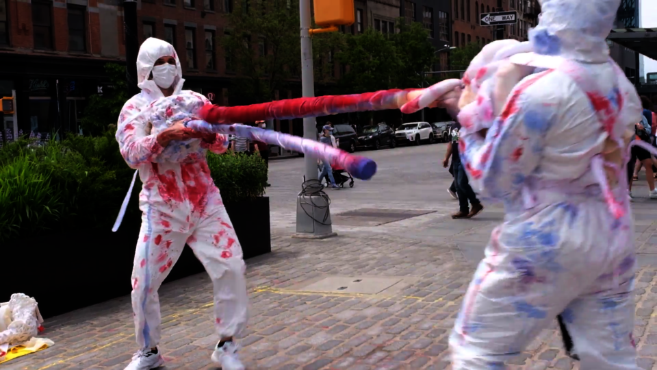 Ram Harness Games are performances choreographing and manifesting the mental, physical, and social conditions of social distancing during COVID-19. Inspired by ram harnesses. Collaboration with Hannah Lutz Winkler.