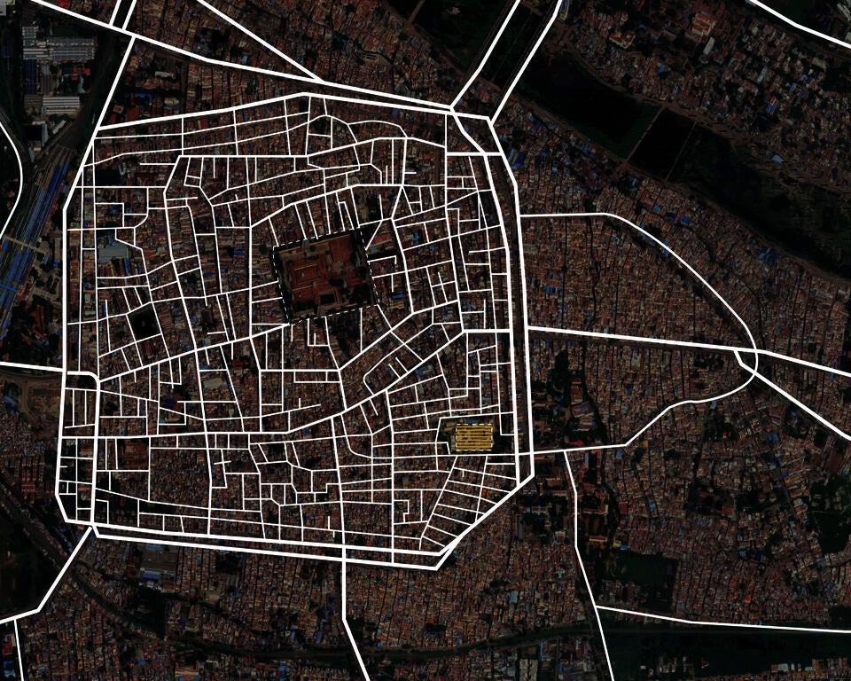 Madurai with concentric planning from the temple overlay