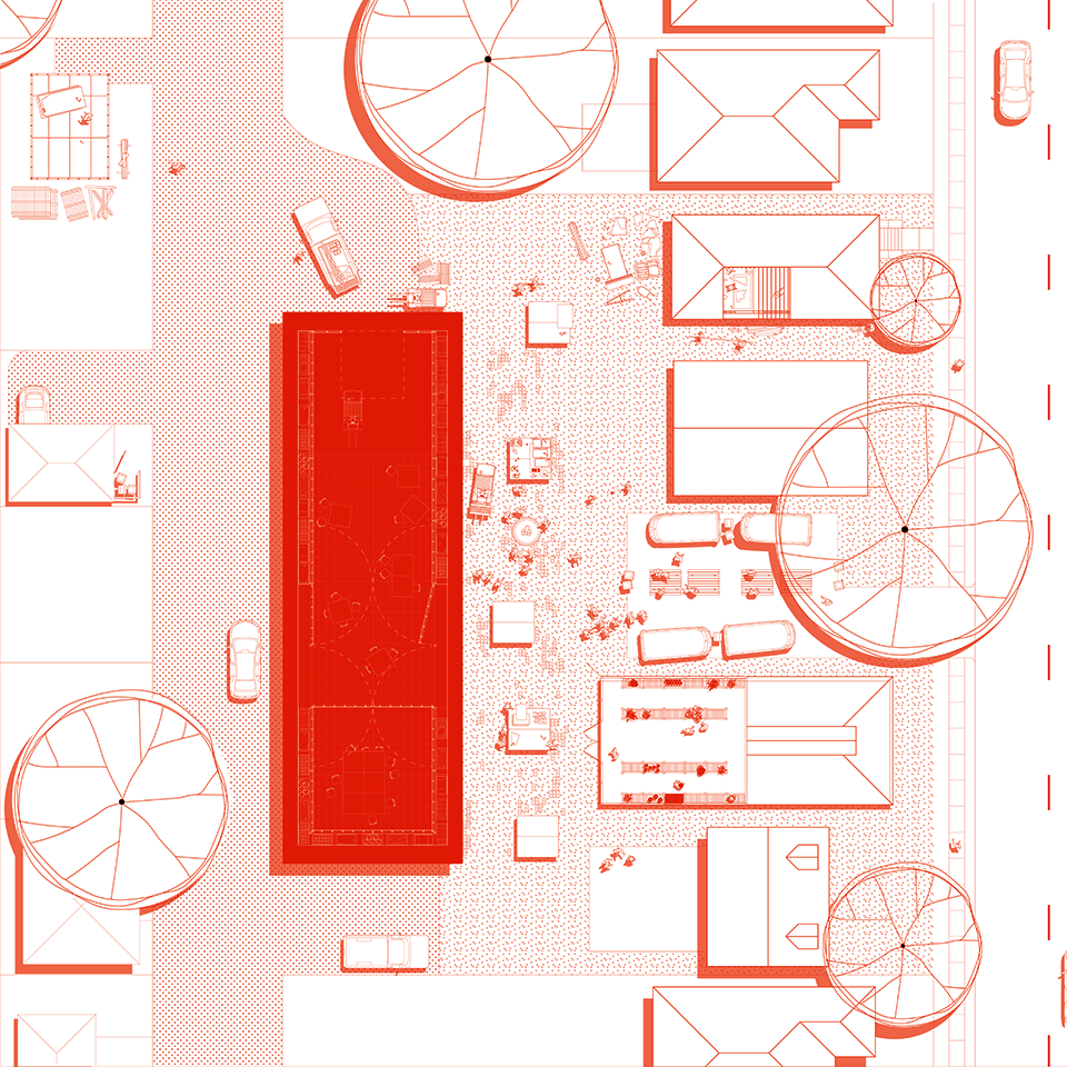 The Shed acts as the main source of material indexing and cataloging where those involved in the system can collect materials, learn about unbuilding, or form connections like apprenticeships and labor unions. 