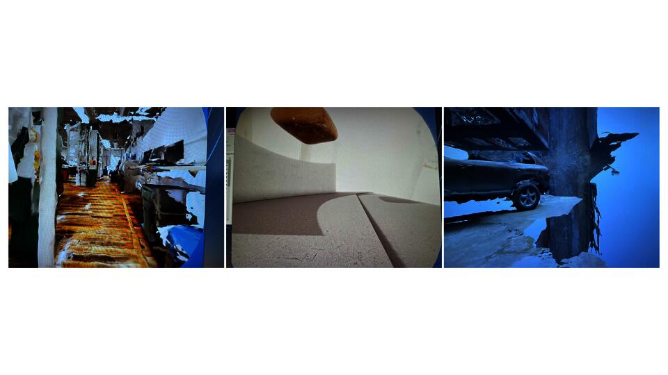 Experimentation of techniques like 3D-Scan, Collage, Scale, etc.